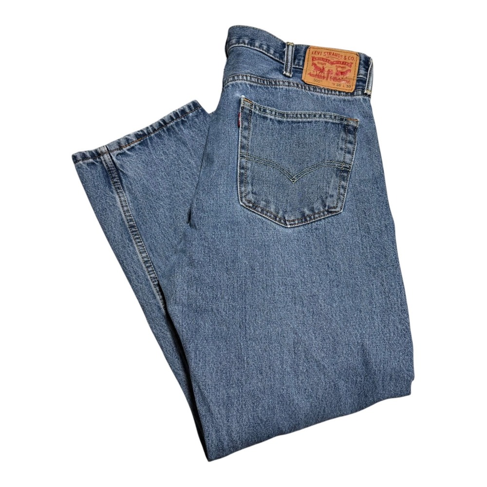 Levi's 505 Straight Leg 100% Cotton Jeans Men's 38x30 (Fits‎ 37x29.25) FLAW